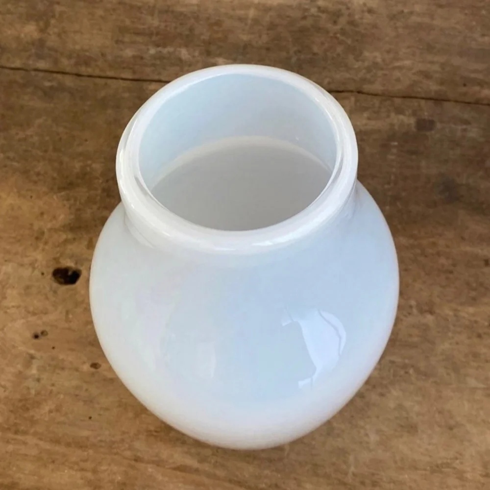 West Elm White Glass Vase